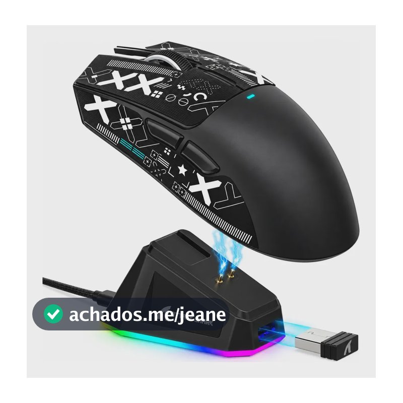 Mouse Gamer Sem Fio 2.4g Attack Shark 22000dpi Paw3311 X11 Preto