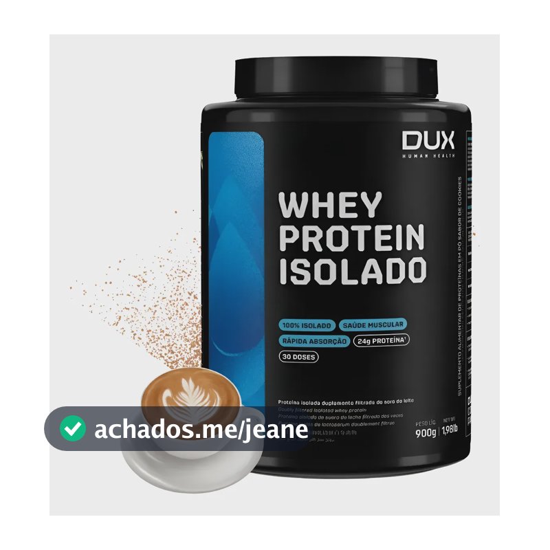 Whey Protein Isolado Dux Nutrition - Pote 900g Sabor Cappuccino Cappuccino