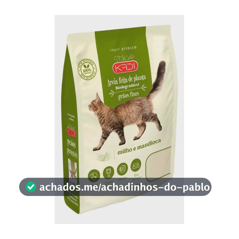 Kadi Areia Sanitária 4kg Grãos Finos Biodegradável Gatos