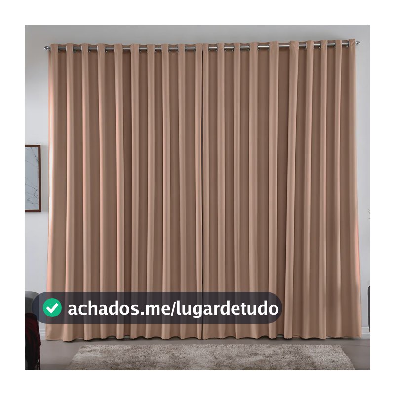 Cortina 3,00x2,80 Metros Blackout Blecaute Avelã Corta Luz Em Tecido Grosso Para Quarto E Sala Casa Laura Enxovais