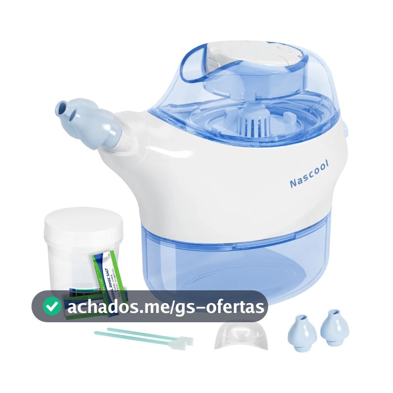 Máquina Elétrica De Enxágue Nasal Nascool Com 50 Pacotes De