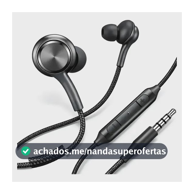 Fone De Ouvido P2 Microfone E Controle Com Fio Nylon Reforçado Para Celular, Notebook, Pc E Smartphone Cor Preto
