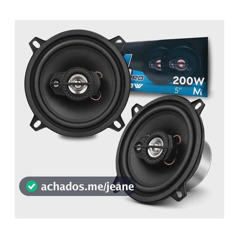 Kit Alto Falante Triaxial 5 Polegadas 200w Som Automotivo M7 Preto