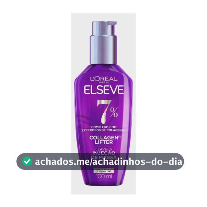 L'oréal Paris Elseve Collagen Lifter Leave-in Sérum Capilar Para Cabelos Finos Injeção de Massa com Peptídeos de Colágeno Aumenta o Volume em 61% e Encorpa os Fios por 72h 100ml