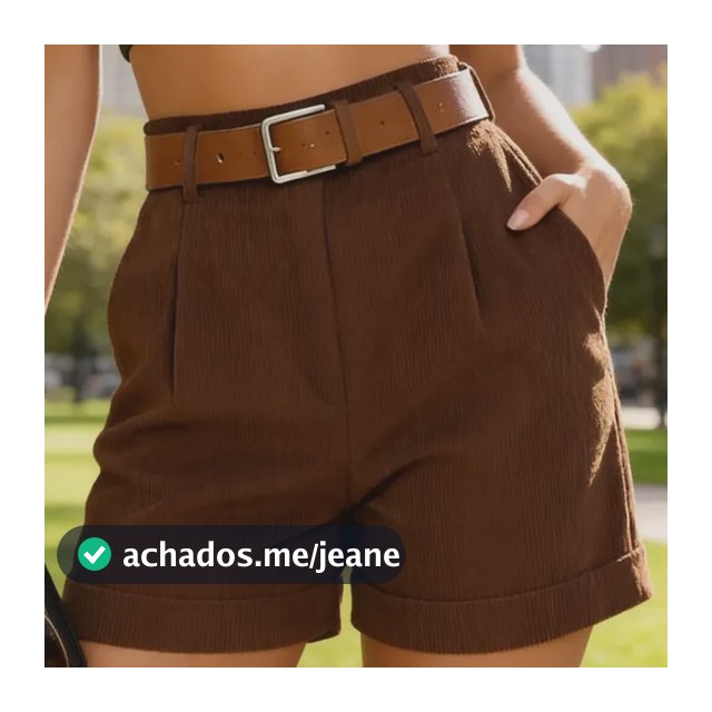 Short Feminino Cintura Alta Com Bolso E Cinto