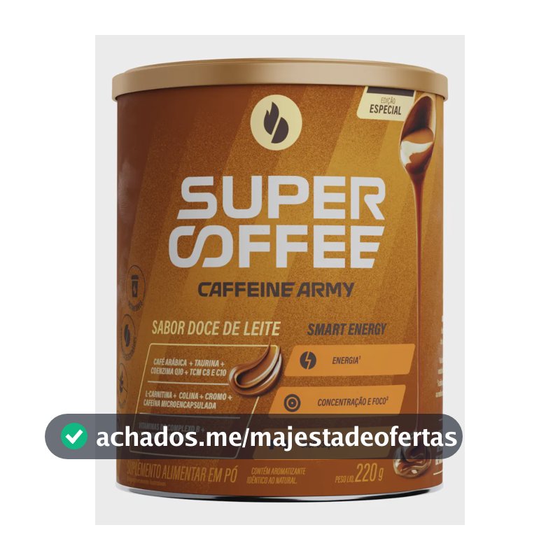 Cafeína Caffeine Army Supercoffee Classic Size em pó sabor Doce de leite x 220g