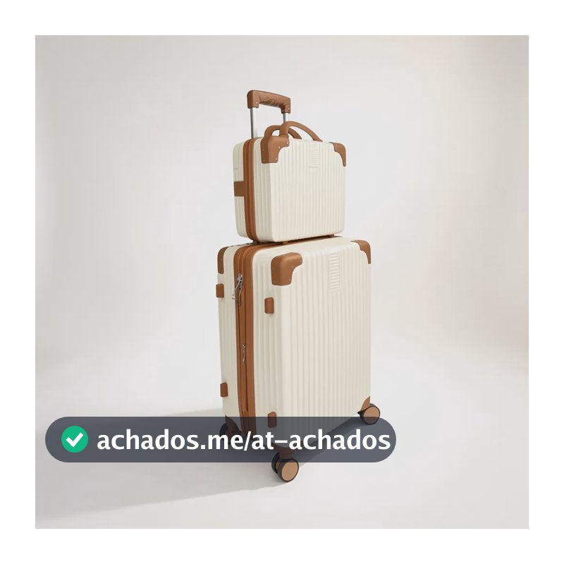 Mala De 10kg Blogueirinha Bordo Com Frasqueira Promoção Bege Listras