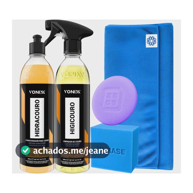 Kit Para Limpar E Hidratar Banco De Couro Automotivo Vonixx