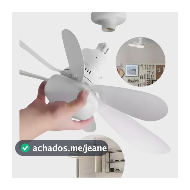 Ventilador Teto E27 Lâmpada Led Silencioso 45 80w 45 Cm 80w