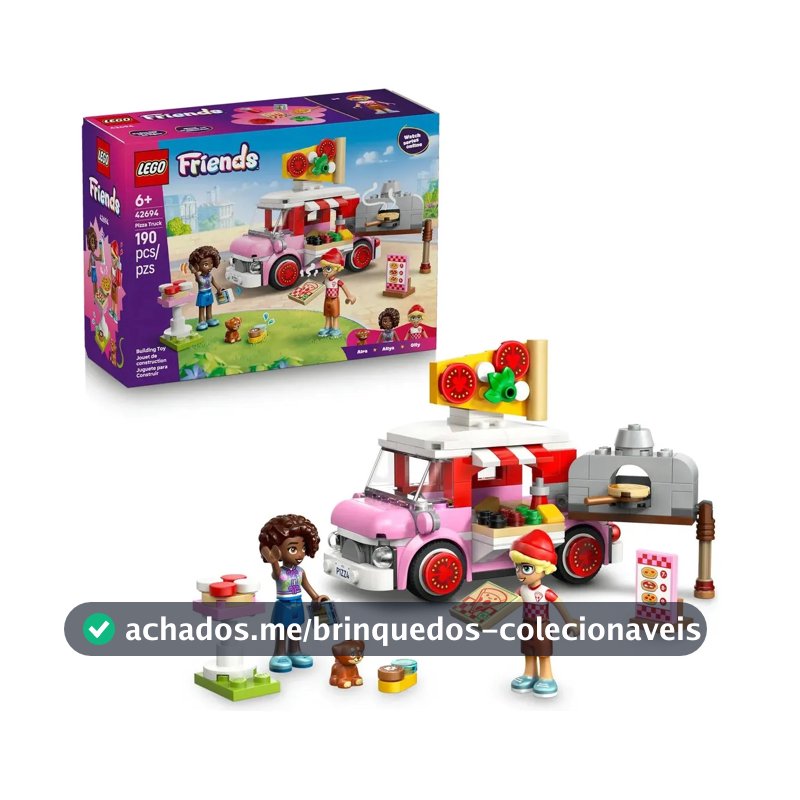 LEGO Friends Caminhão de Pizza 42694; Conjunto de construção; Brinquedo para criar histórias; Ideia de presente para o Dia das crianças; 6+