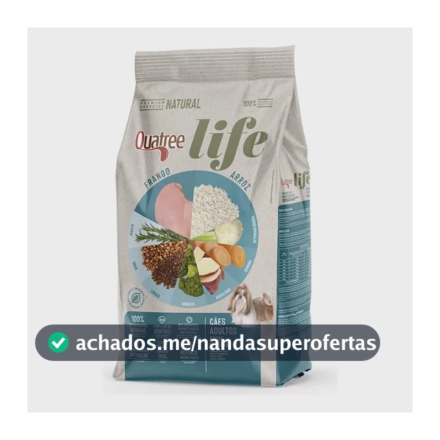 Ração Quatree Life Cão Adulto Raça Pequena Frango/Arroz 15kg