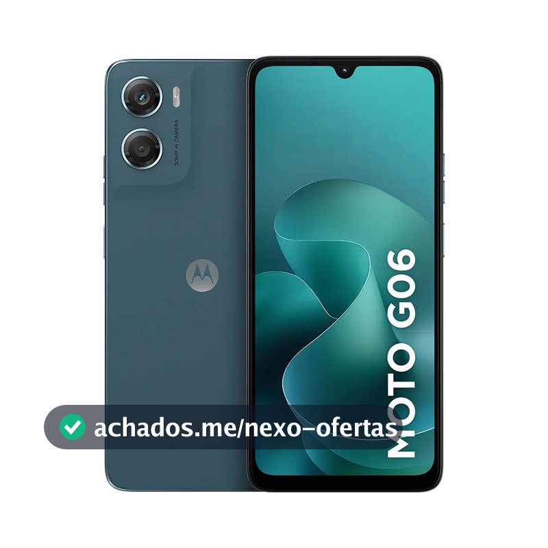 Smartphone Moto G06 128GB 4GB RAM + 8GB RAM Boost, Câmera 50mp,Bateria 5200mah - Azul