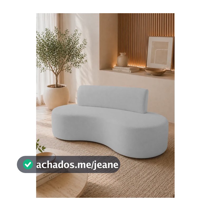 Namoradeira Dunas Orgânica 150cm Luxo Veludo Cinza Cinza