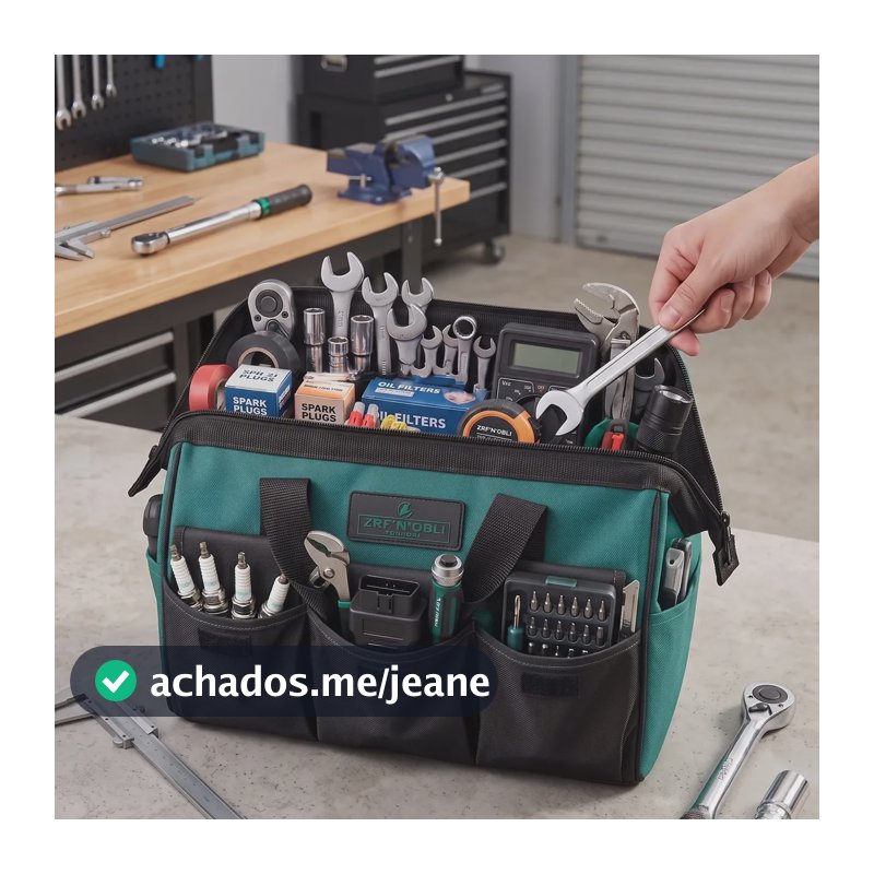 Bolsa Mala Para Ferramentas Lona Eletricista Multi Bolsos Verde