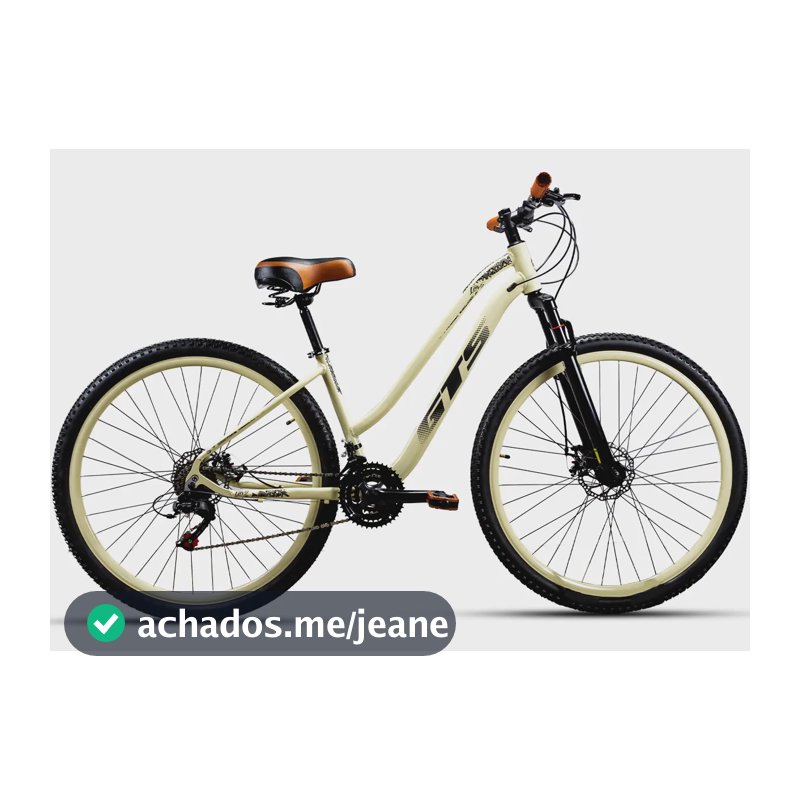 Bicicleta Aro 29 Gts Alumunio Lavy Câmbio Shimano 21 Marchas Bege Retro Com Preto 17