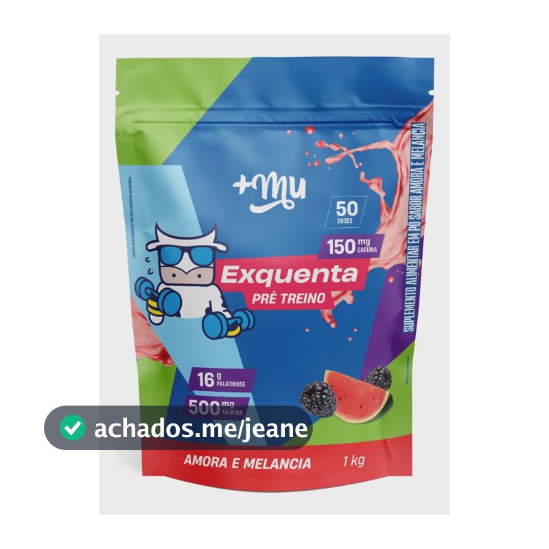 Suplemento em pó +Mu Pré Treinos Palatinose Exquenta Performance - Pré-Treino sabor Amora E Melancia x 1kg