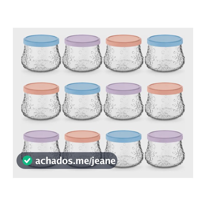 Kit 12 Tigelas Potes Sobremesa Nadir Nature 200ml Com Tampa