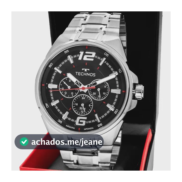 Relógio Technos Masculino Skymaster Prata - 6p29alx/1p Bisel Preto