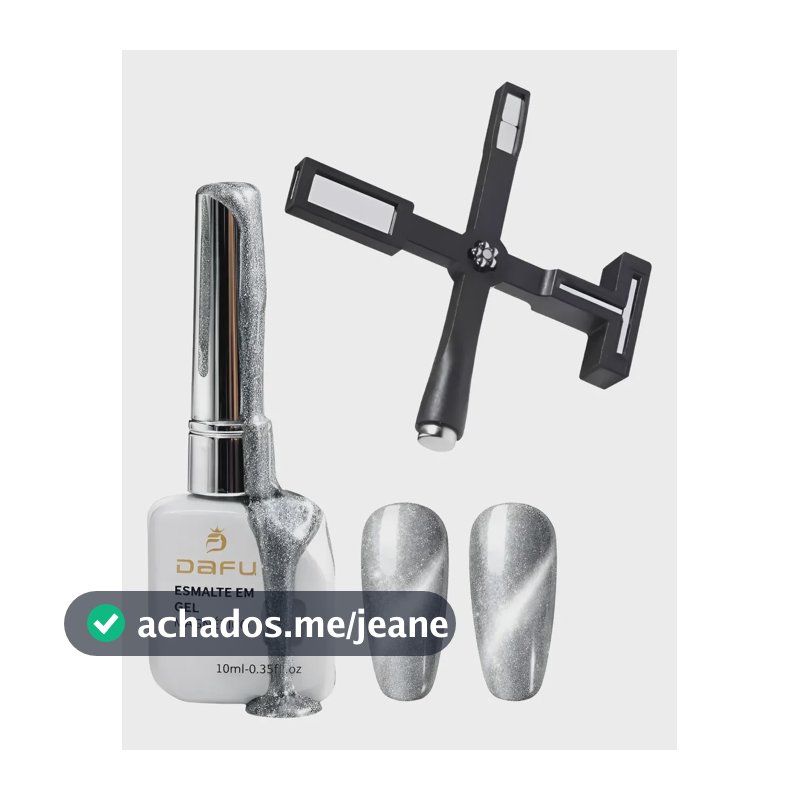 Kit Esmalte Gel Magnético + Imã 5 Em 1 Nail Art Prata