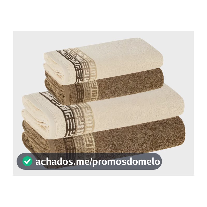 Jogo De Toalhas 4 Pçs Fio Cardado 100% Algodão Bosco Karsten
