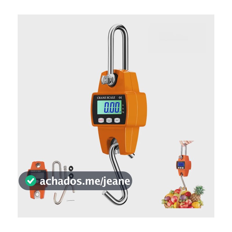 Balança Digital De Gancho 500kg Portátil Pesca Mercado Laranja