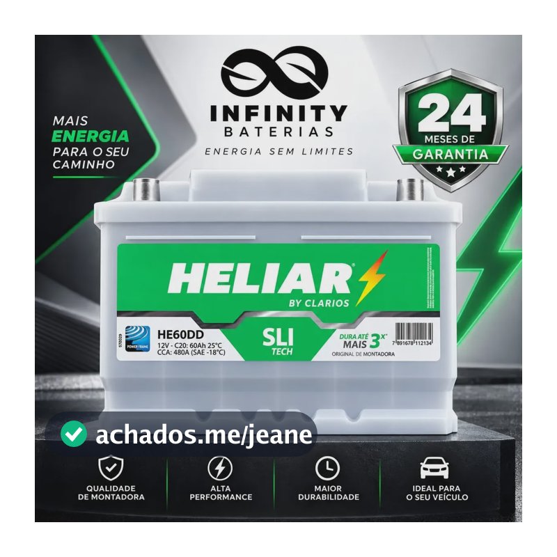 Bateria Heliar He60dd 60ah Original De Montadora Direito
