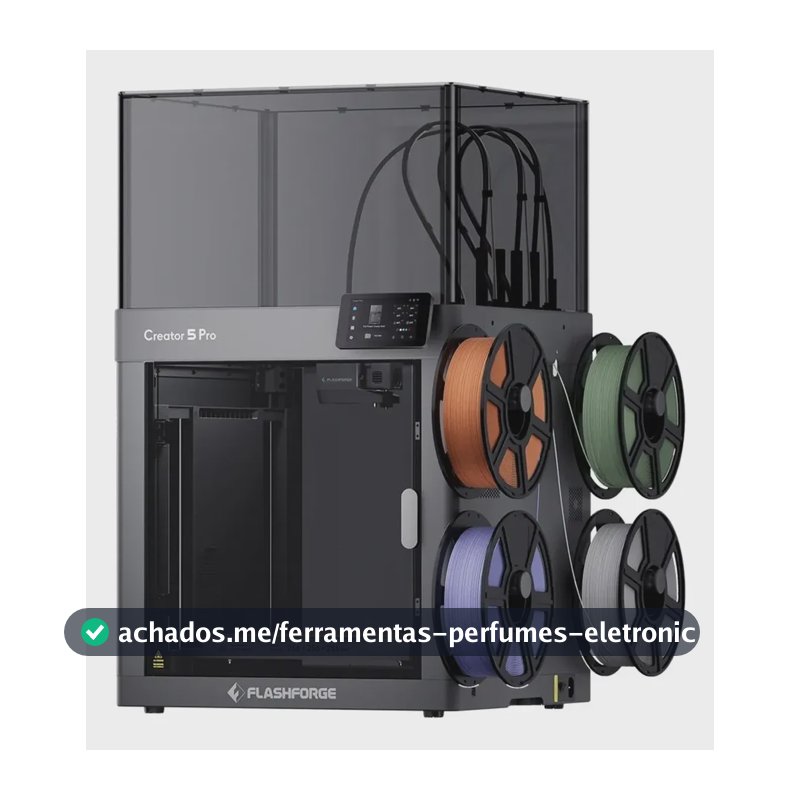 Impressoras 3d Flashforge Creator 5 Pro 4 Cabeçotes Bivolt 127/220v Cinza