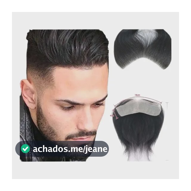 Prótese Capilar Masculina Frontal Topete Cobrir Entradas #1b