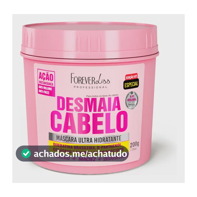 Máscara Ultra Hidratante Desmaia Cabelo Forever Liss 200g