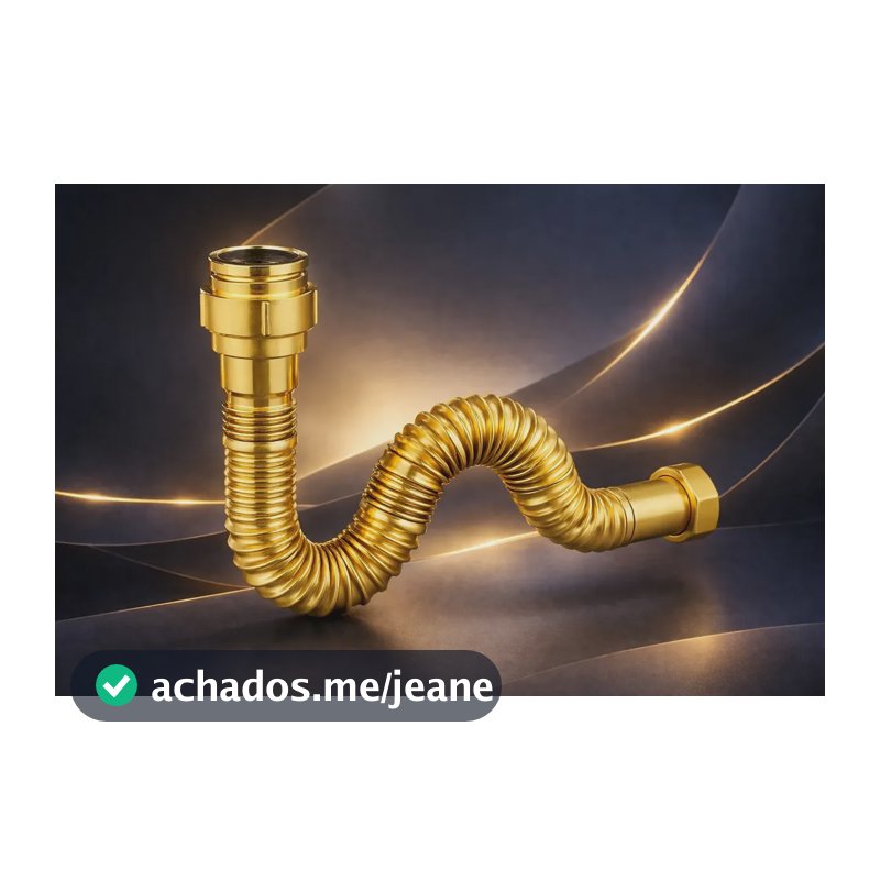 Sifão Sanfonado Dourado Ajustável Universal Multiuso Gold Dourado