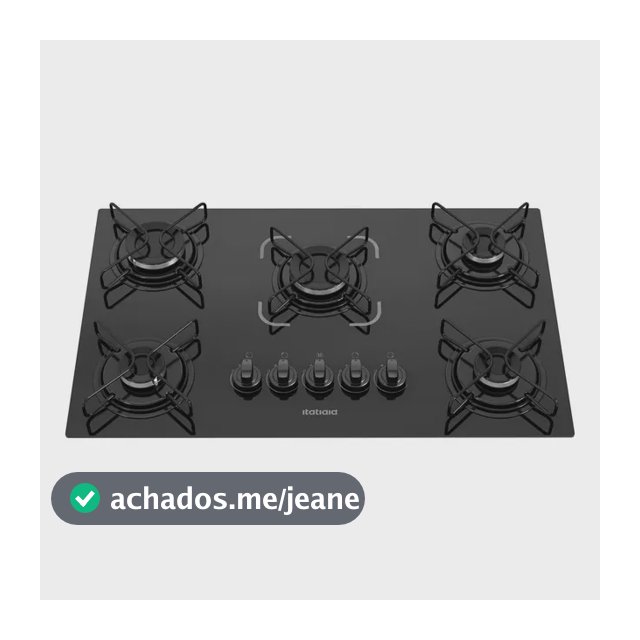 Cooktop 5 Bocas A Gás Glp Itatiaia Preto Essencial Preto Bivolt