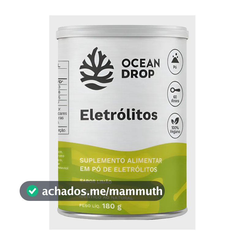 Eletrólitos Ocean Drop Sódio Potássio Fósforo Magnésio Eletrolitos 180g Sabor Limão
