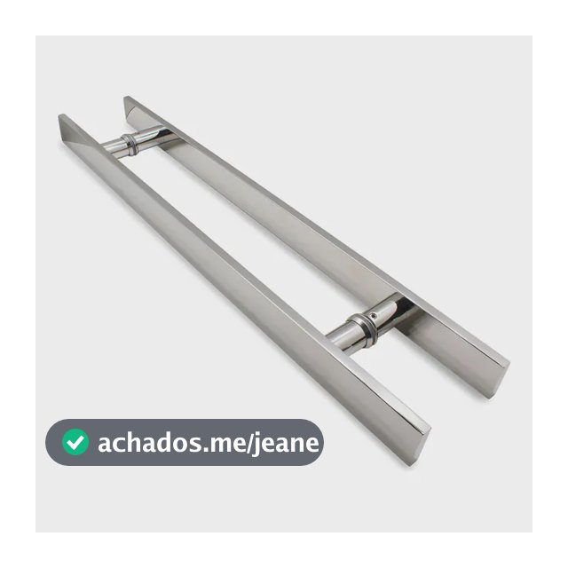 Puxador Inox Chato 100cm (1,0 Metro) Polido Duplo  Polido