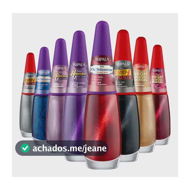 Kit 8 Esmaltes Impala Coleção Disney Channel 7,5ml Cat Eye Coleção Disney Channel