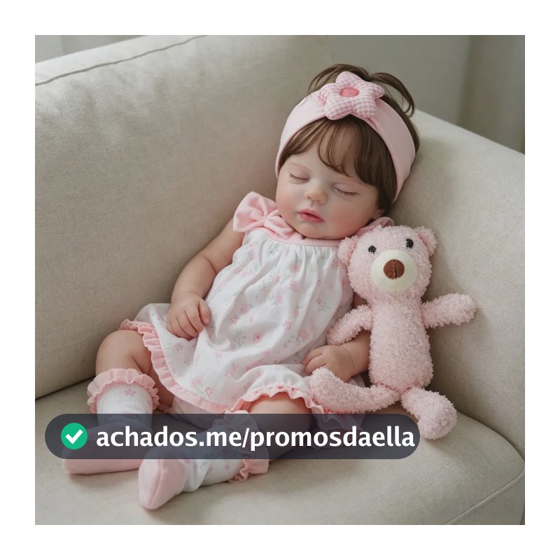 Brastoy Bebé Reborn Boneca 48cm Menina Silicone Olhos Fechados Realista Pintada -b765