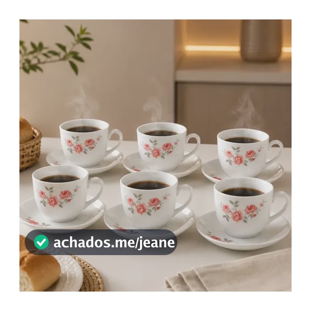 Jogo De Xicaras E Pires Vidro Café Chá 12 Peças 220ml