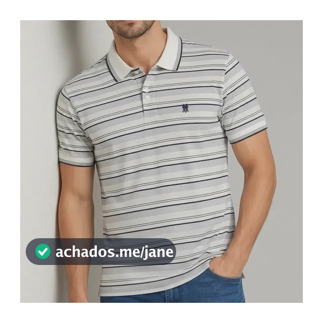 Camisa Polo Masculina Polo Wear Piquet Listrada Off White M
