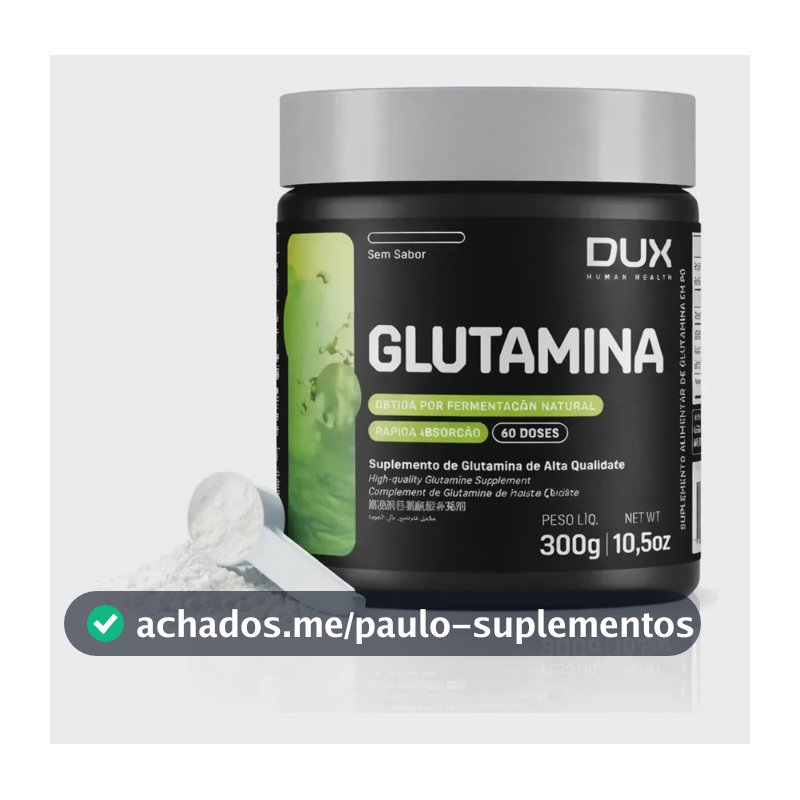 Suplemento Dux Nutrition Glutamina en pó sabor sem sabor x 300g