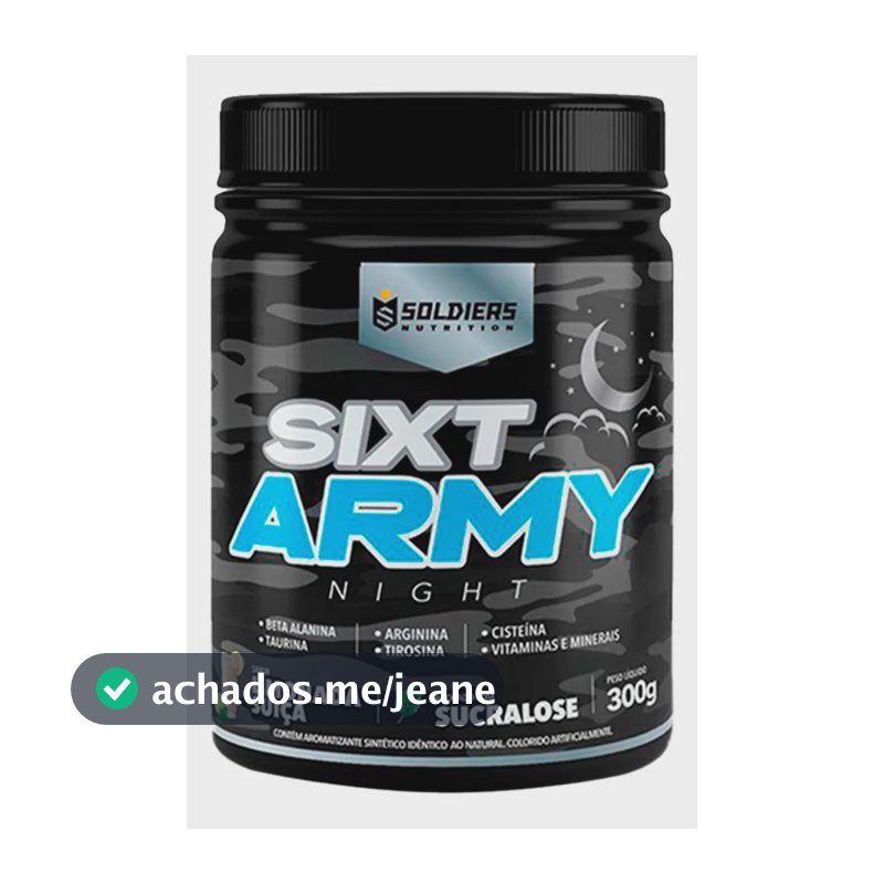 Pré-treino Sixt Army Night 300g Workout Termogênico Sabor Limonada Suíça Soldiers Nutrition Energia Foco Treino