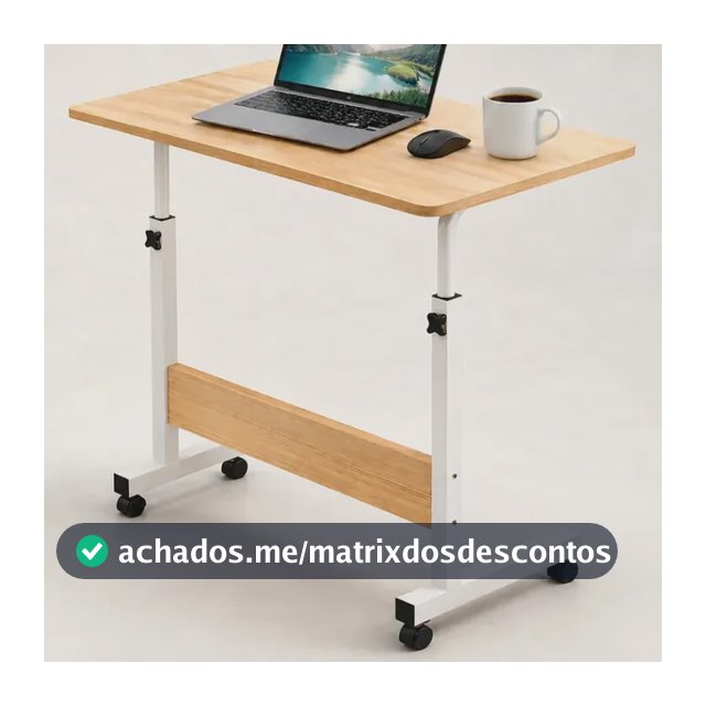 Mesa Suporte Notebook Ergonômica Ajustavel Café Apoio Cama Home Office com Rodinhas