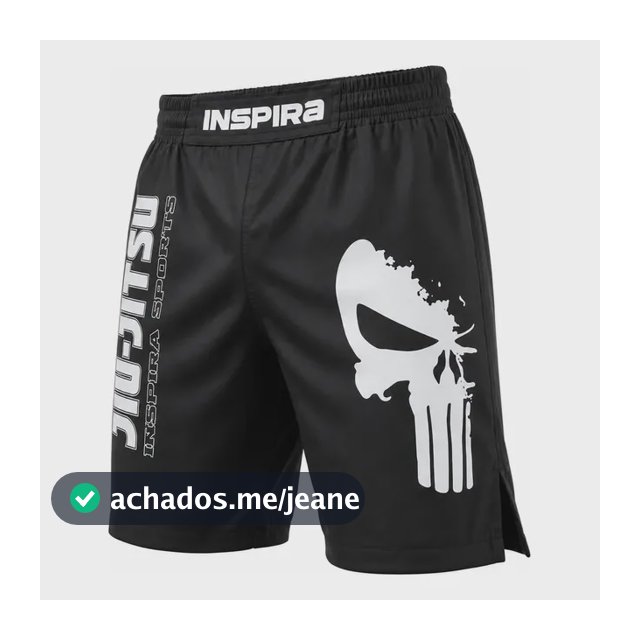 Bermuda Pra Jiu Jitsu Nogi Masculina Caveira Preta Competido Preto G