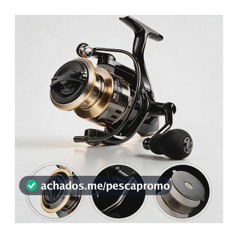 Molinete De Pesca Carretilha - Relação De Recúo 5.2:1 He-7000 Direito/esquerdo