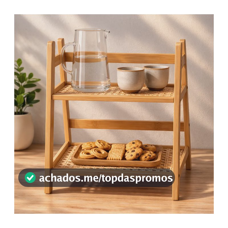 Prateleira Organizador Multiuso Bambu Cozinha Banheiro Marrom-claro