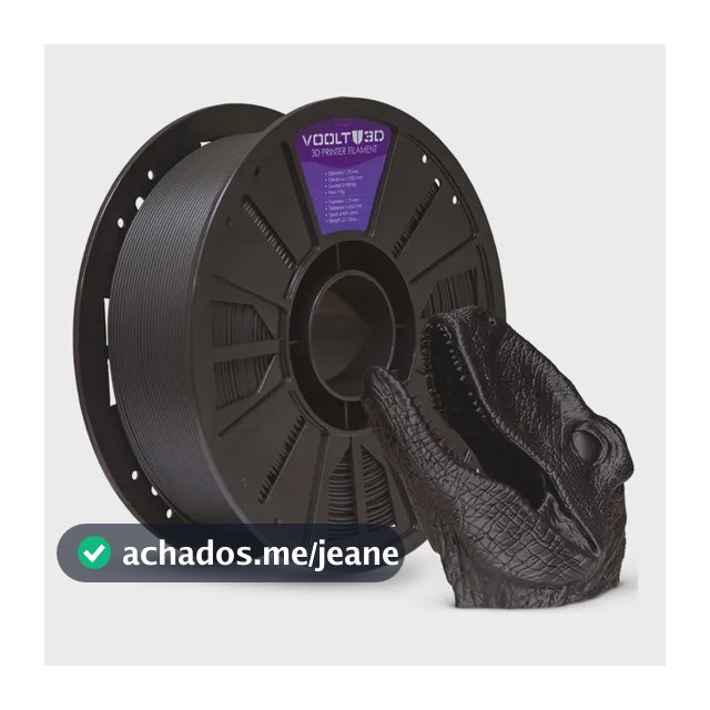 Filamento Pla Premium 1,75mm 1kg Voolt3d Preto Velvet