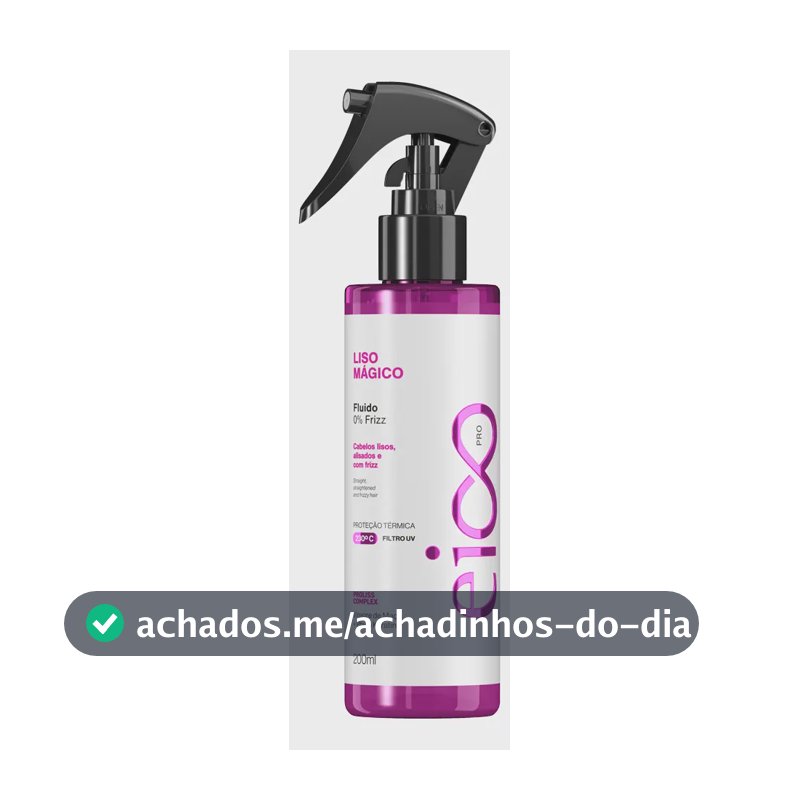 Eico Pro Spray Fluído Leave-in 0% Frizz Tratamento Liso Mágico Hidratação Brilho Proteção Térmica Filtro Solar 200ml