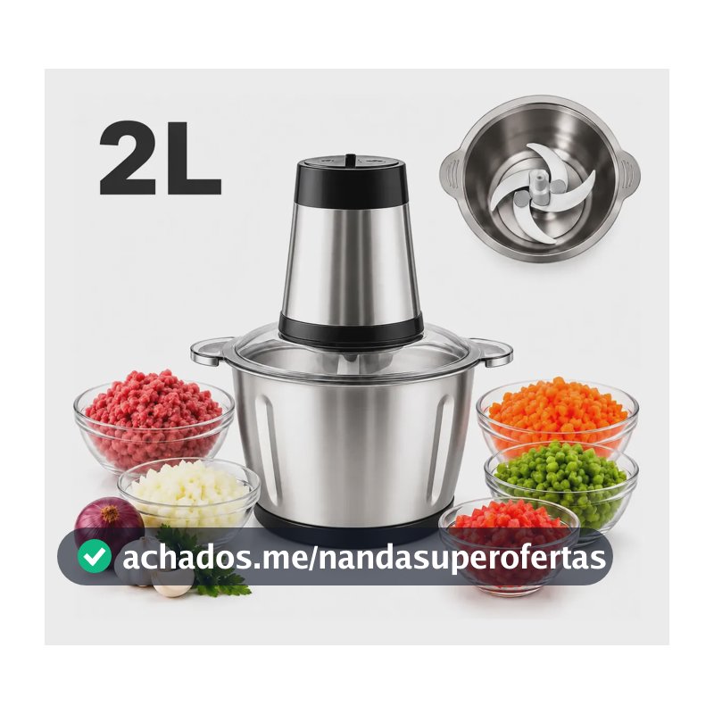 Multiprocessador Alimentos Triturador Carne Legumes Elétrico Multiprocessador Inox 110
