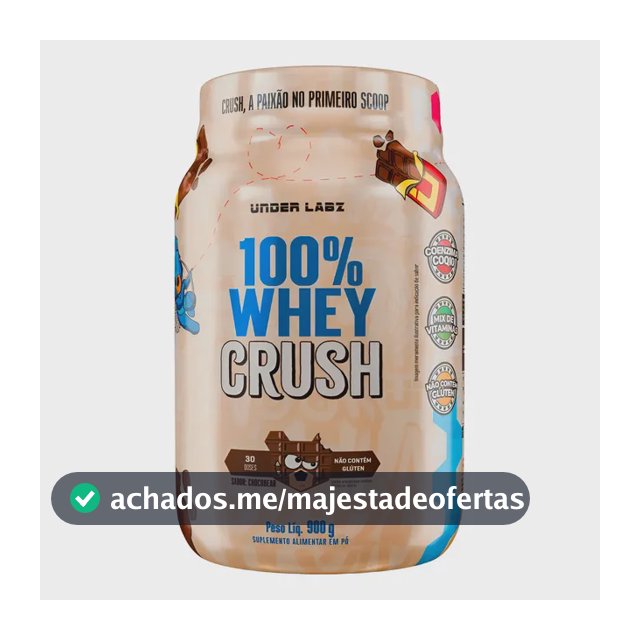 100% Whey Crush Under Labz Concentrado Coenzima Q10 Bcaa's