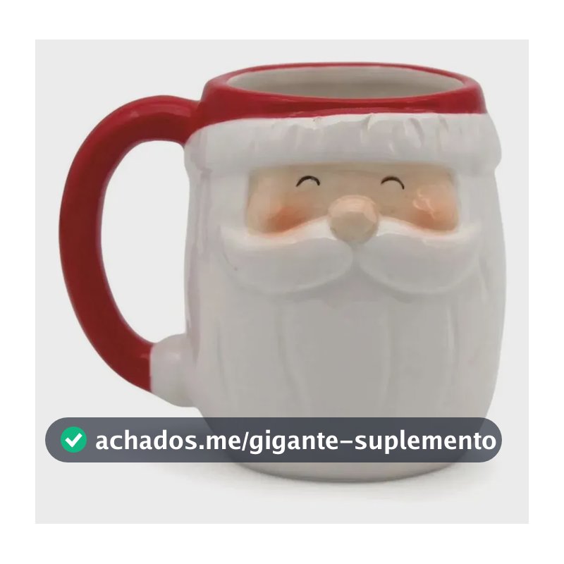 Caneca Natalina Papai Noel Fofo Decorativa 330ml Presente Rosto