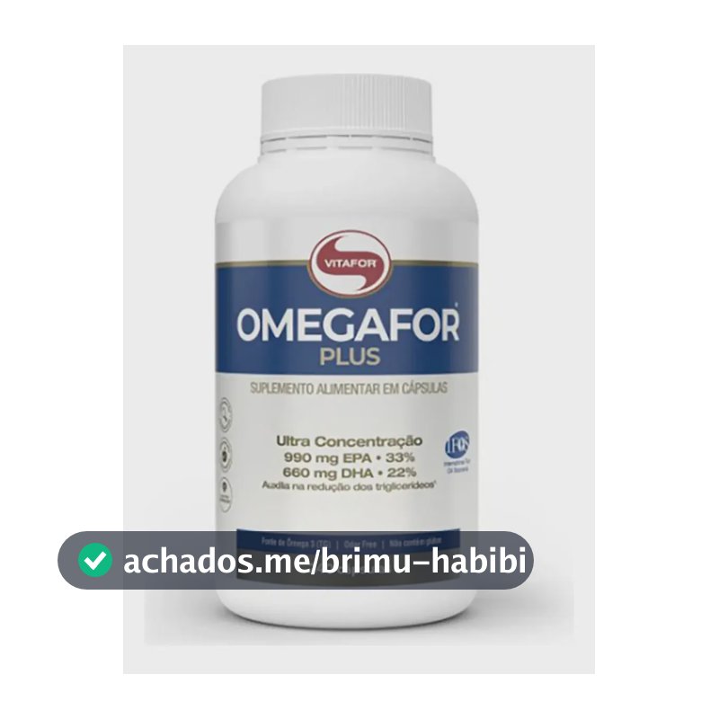 Suplemento Ômega 3 Ômegafor Plus Vitafor 240 Cápsulas Sem Sabor