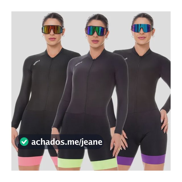 Macaquinho Ciclismo Feminino Manga Longa Forro Gel Macacão